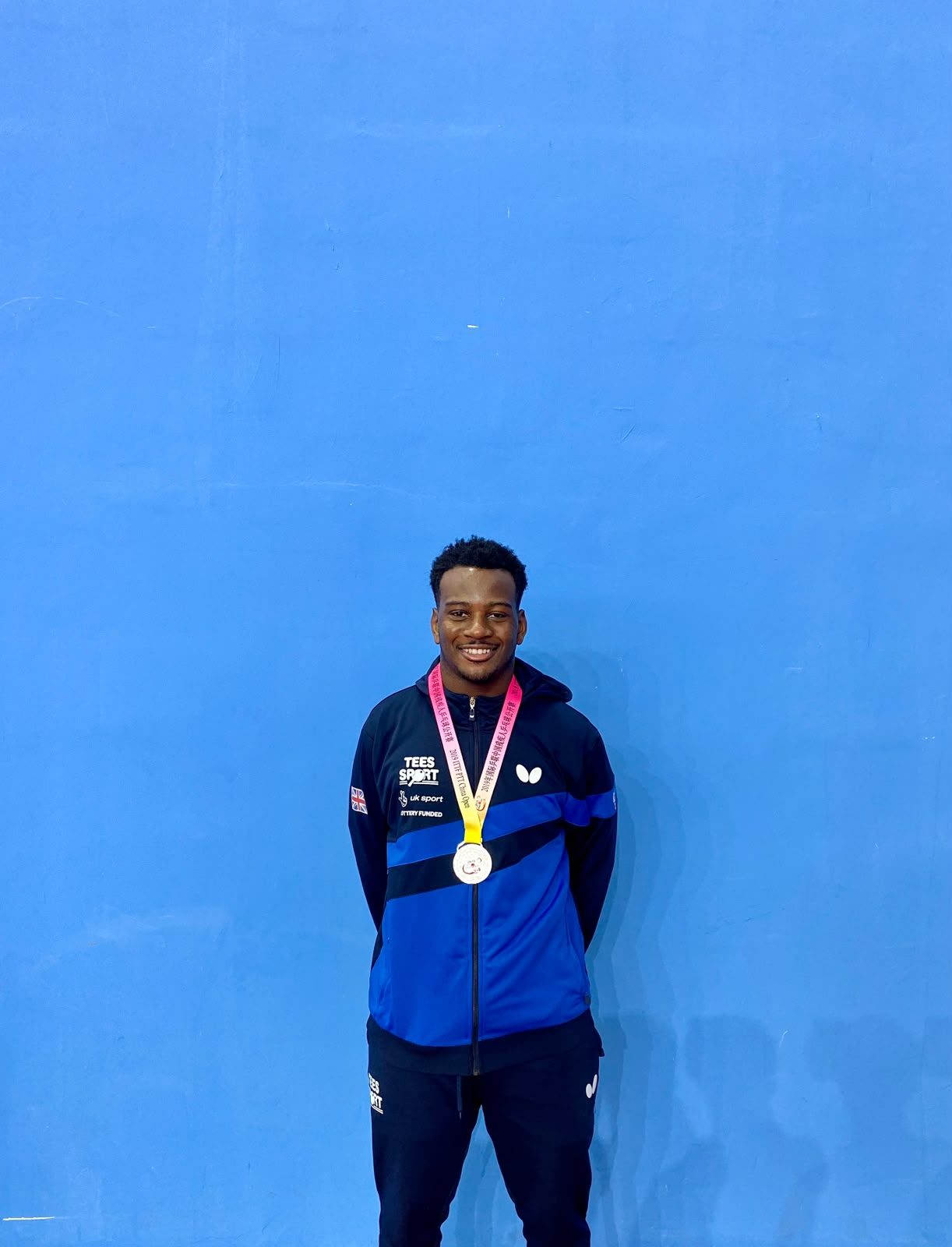 Ashley Facey with an international tour medal