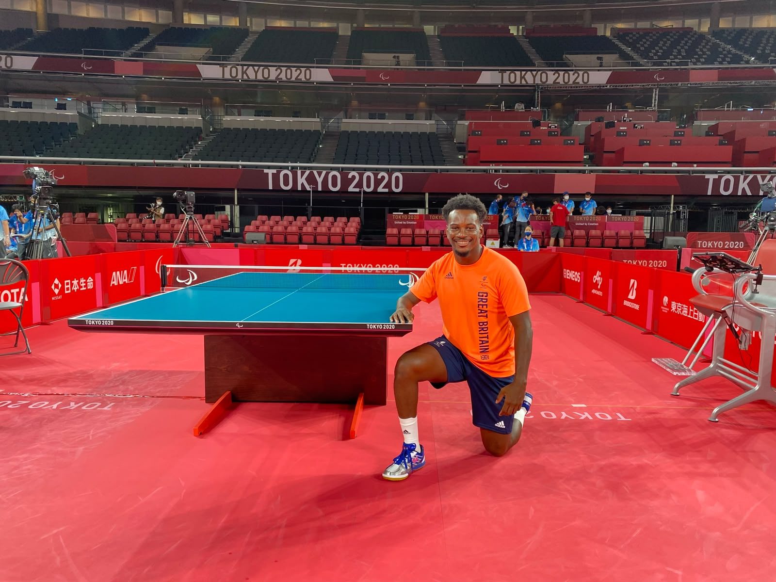 Ashley Facey at the table tennis arena, Tokyo 2020